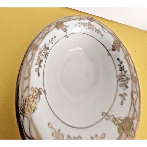 Vintage Hand Painted Nippon Japan Gold Encrusted Candy/Nut Bowl 1950's 5 3/4" - Picture 3 of 15
